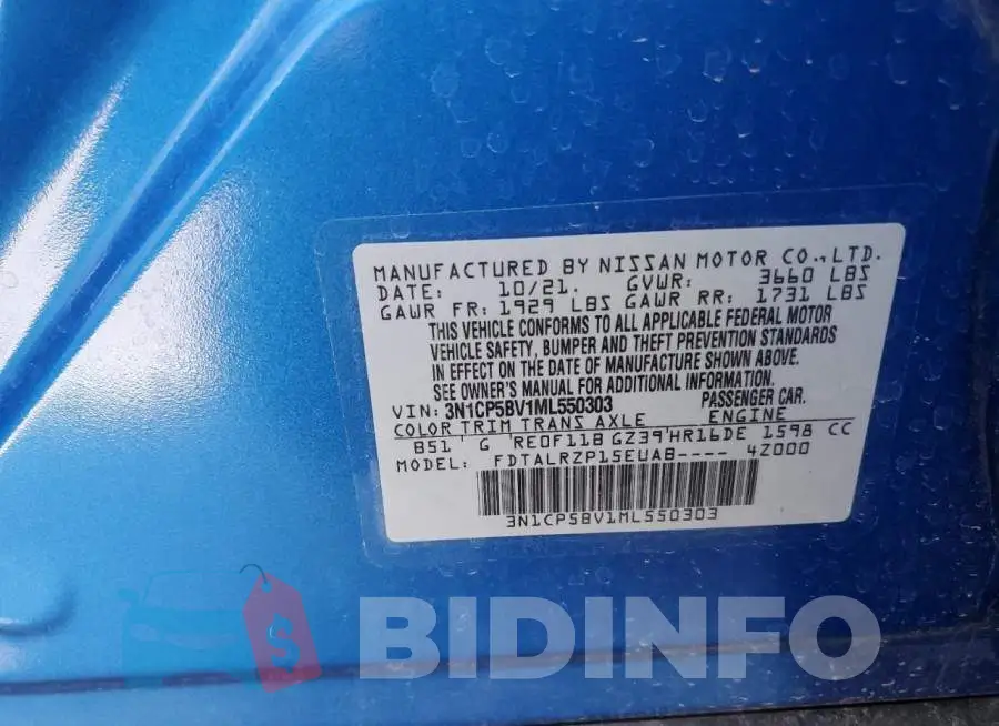 3N1CP5BV1ML550303 Photo# 12