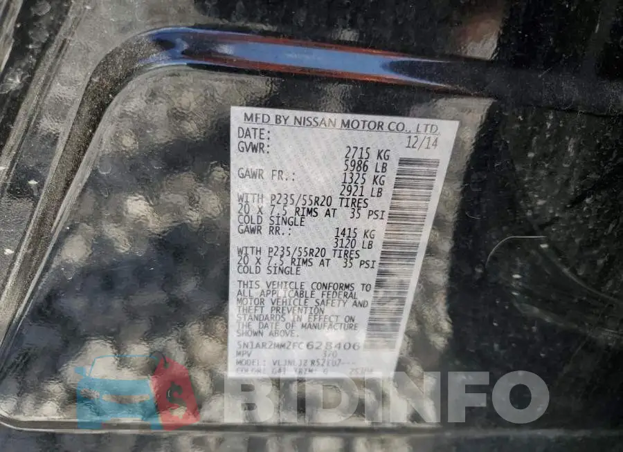 5N1AR2MM2FC628406 Photo# 13