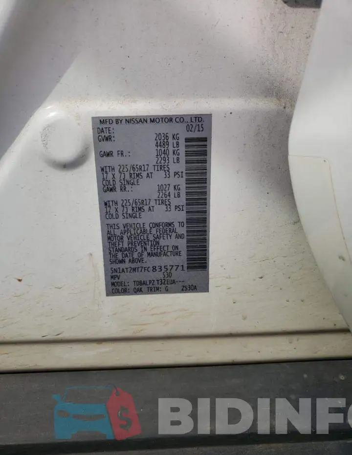 5N1AT2MT7FC835771 Photo# 14