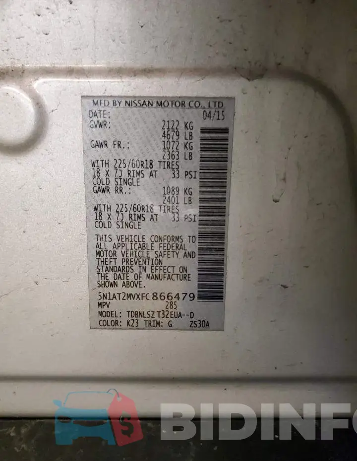 5N1AT2MVXFC866479 Photo# 12