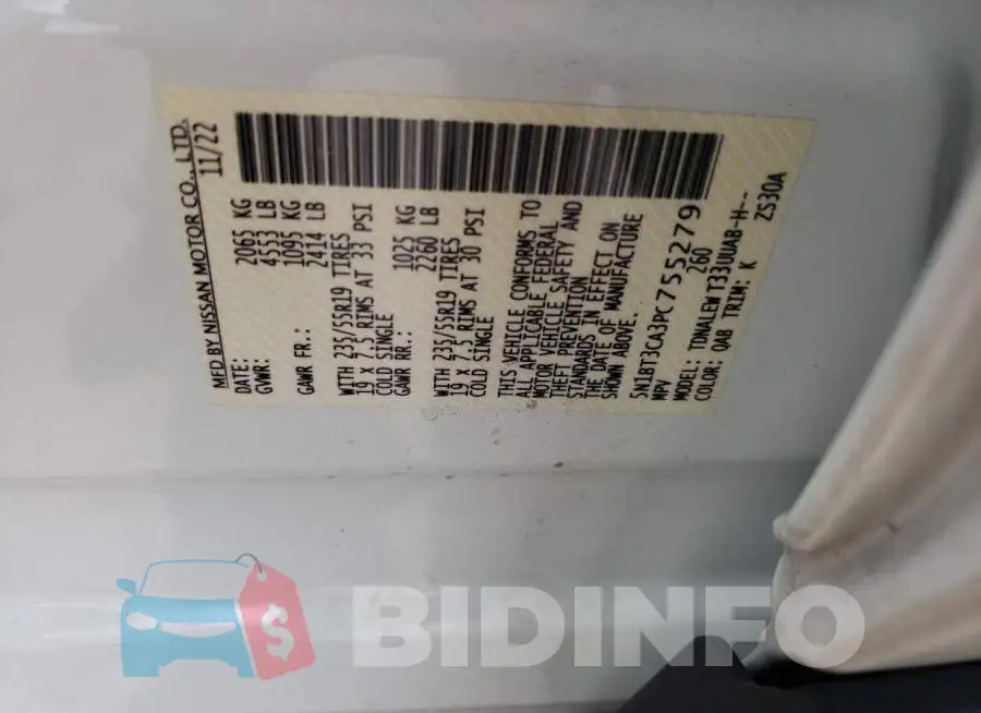 5N1BT3CA3PC755279 Photo# 14