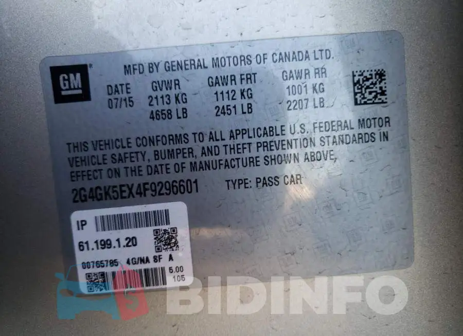 2G4GK5EX4F9296601 Photo# 12