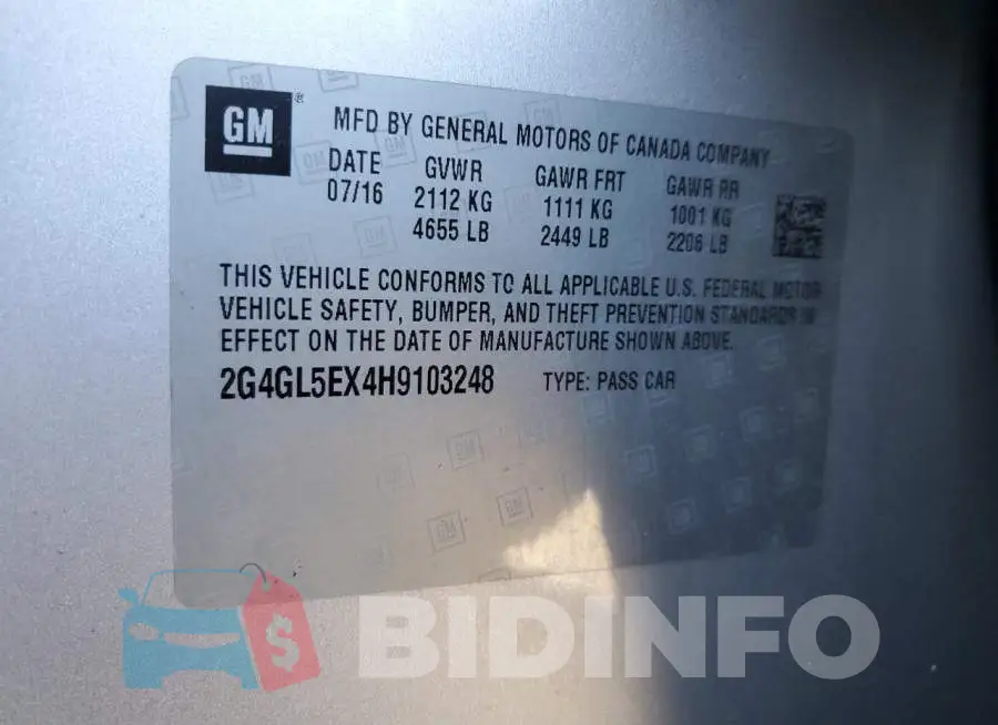 2G4GL5EX4H9103248 Photo# 12