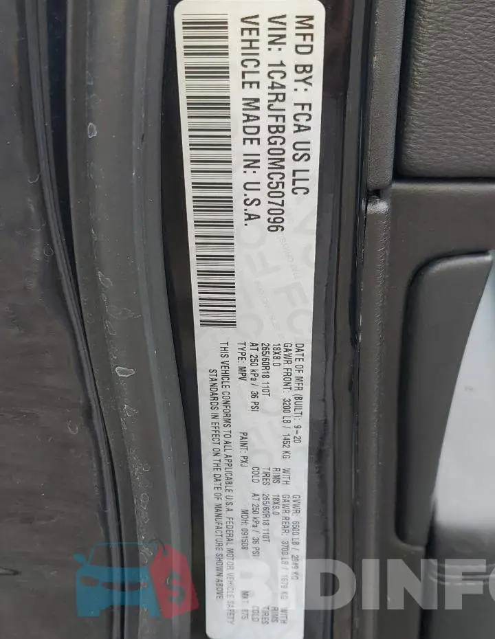 1C4RJFBG0MC507096 Photo# 14