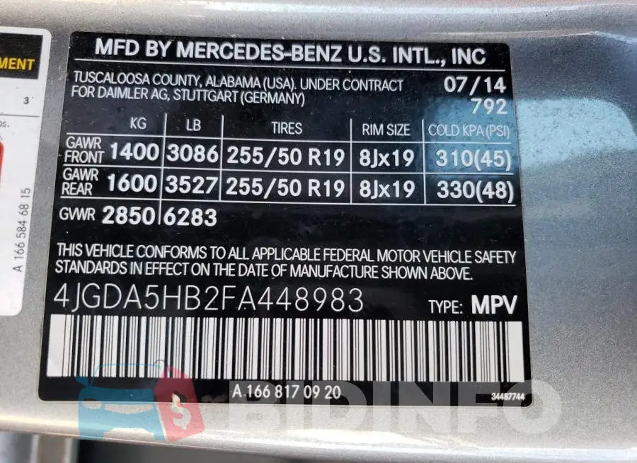 4JGDA5HB2FA448983 Photo# 13