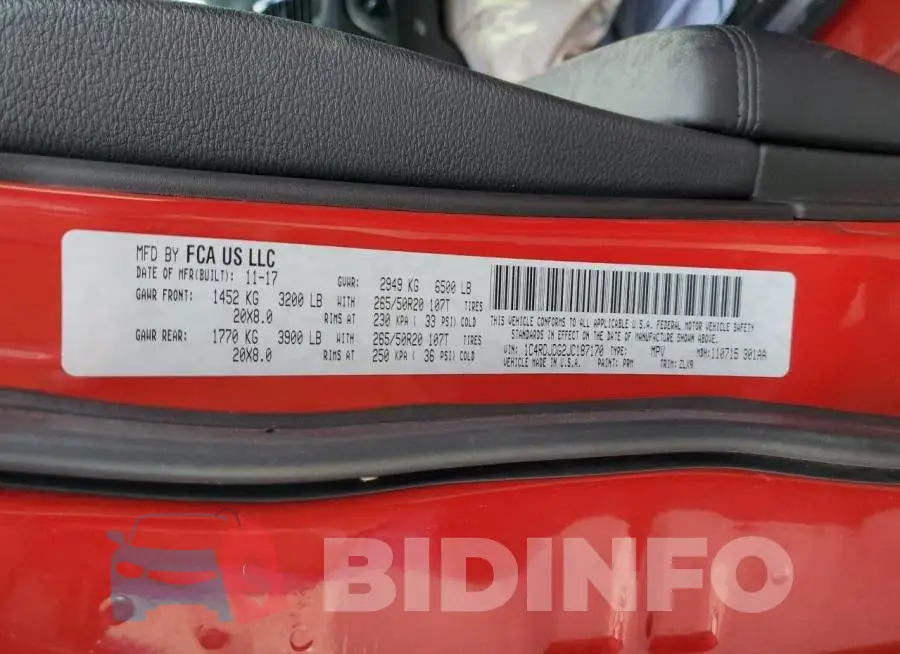 1C4RDJDG2JC187170 Photo# 13