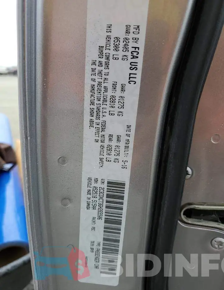 2C3CDXCT3GH265506 Photo# 12