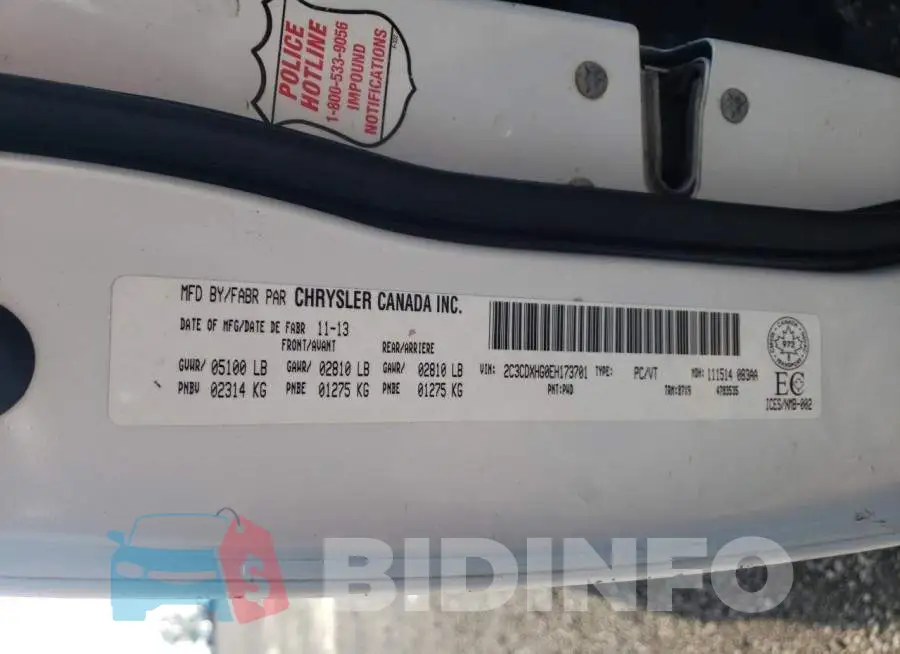 2C3CDXHG0EH173701 Photo# 12