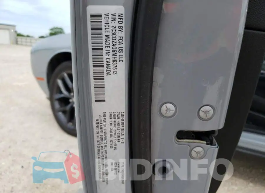 2C3CDZAG6MH637613 Photo# 12