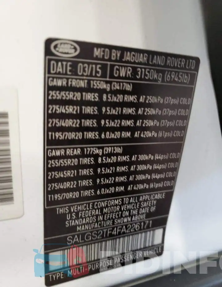SALGS2TF4FA226171 Photo# 12
