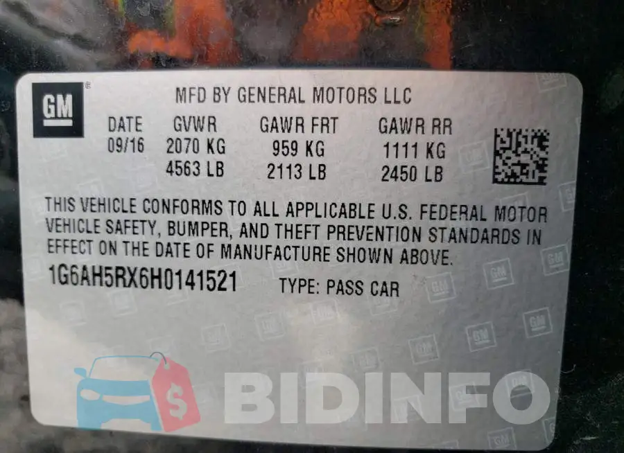 1G6AH5RX6H0141521 Photo# 13