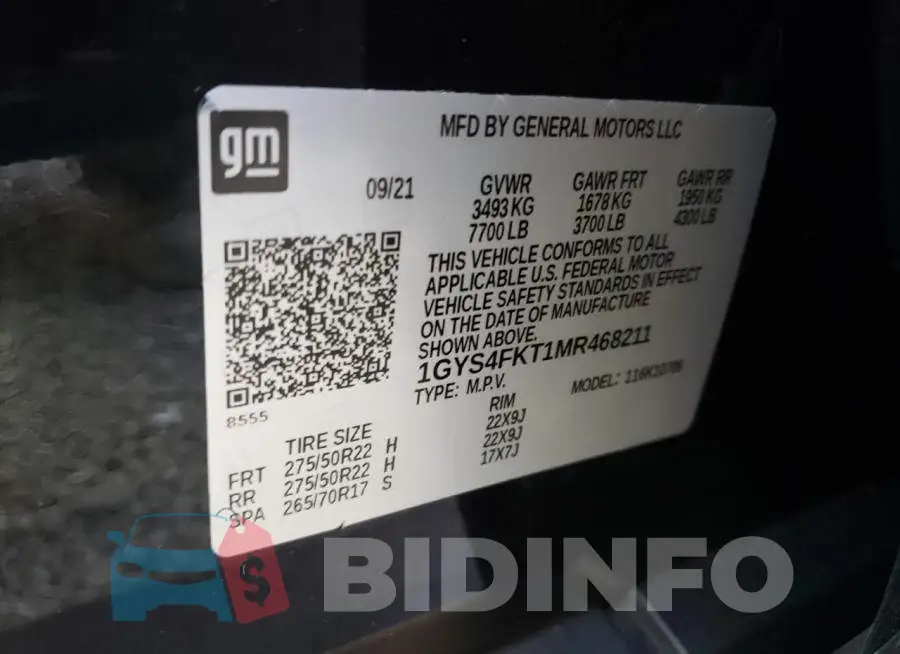 1GYS4FKT1MR468211 Photo# 13