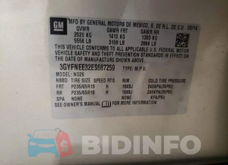 3GYFNEE32ES687259 Photo# 12
