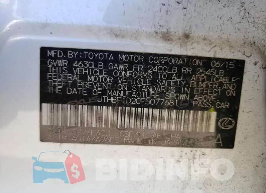 JTHBF1D20F5077681 Photo# 12