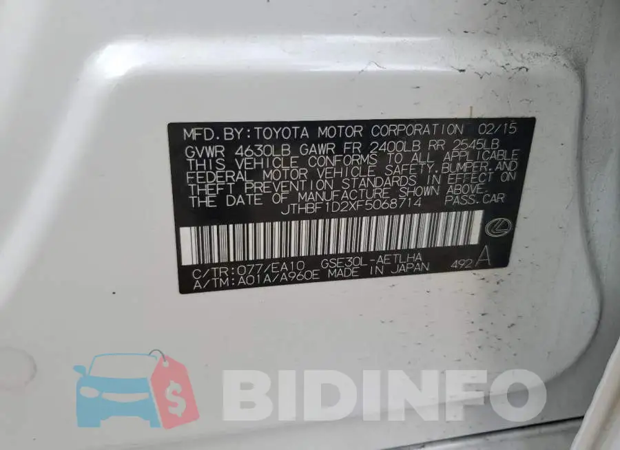 JTHBF1D2XF5068714 Photo# 12