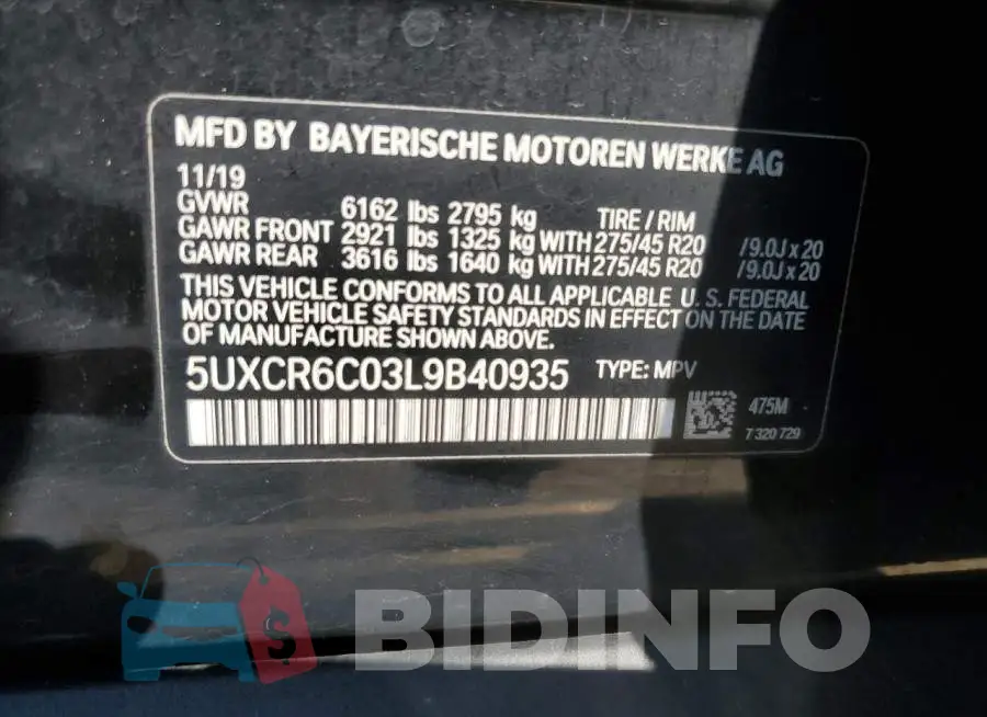 5UXCR6C03L9B40935 Photo# 13