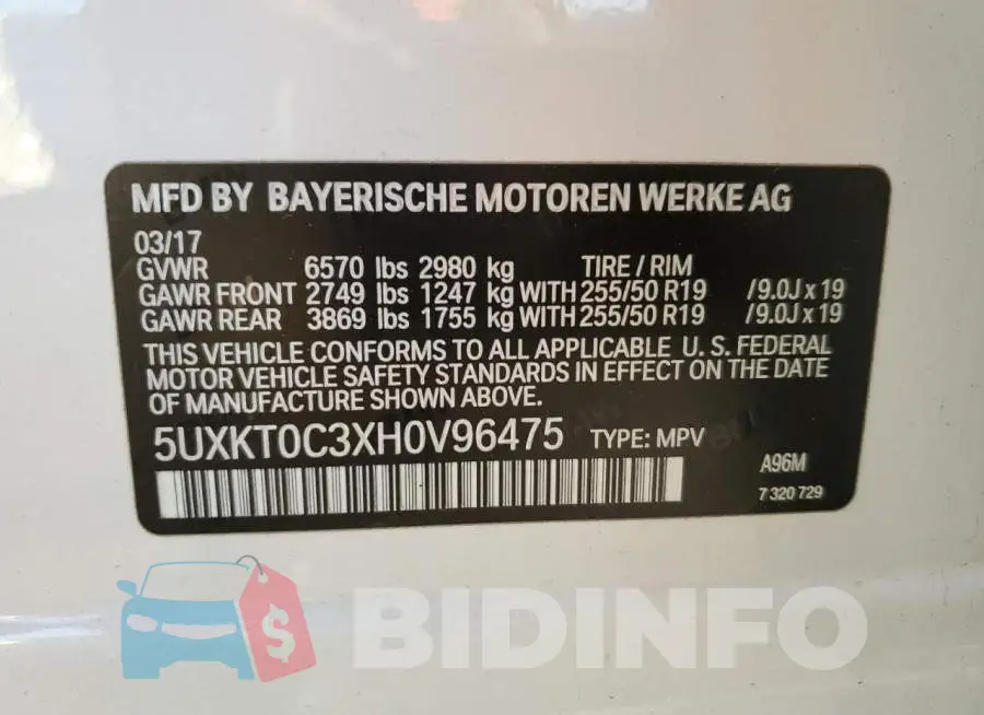 5UXKT0C3XH0V96475 Photo# 13