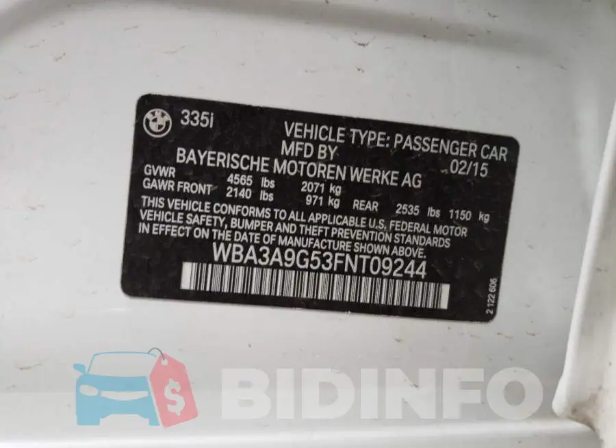WBA3A9G53FNT09244 Photo# 12