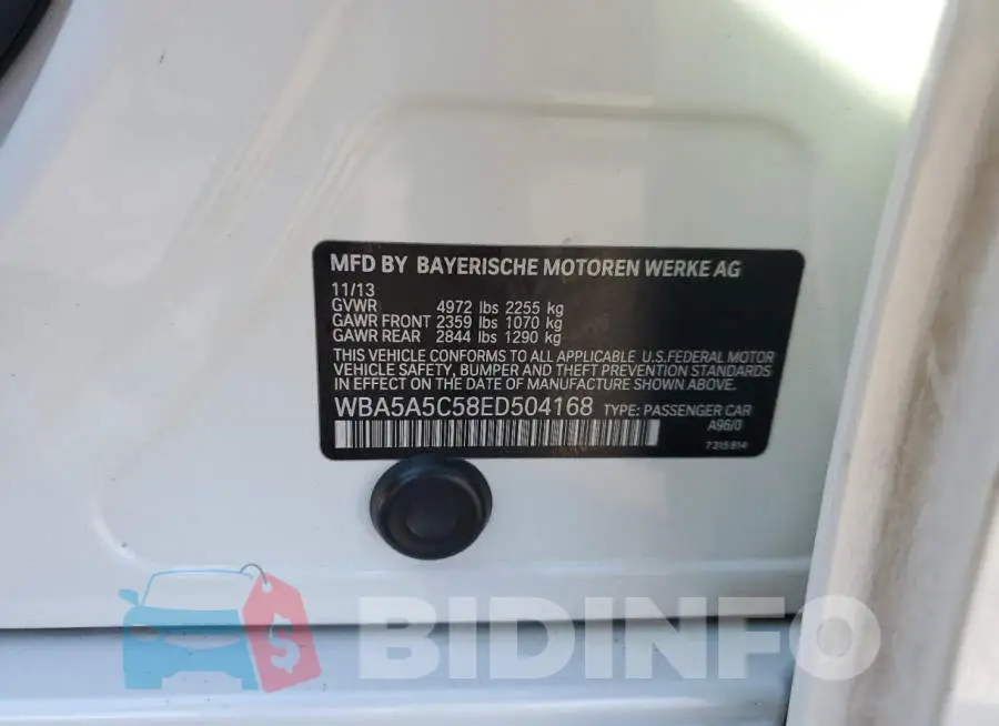 WBA5A5C58ED504168 Photo# 12