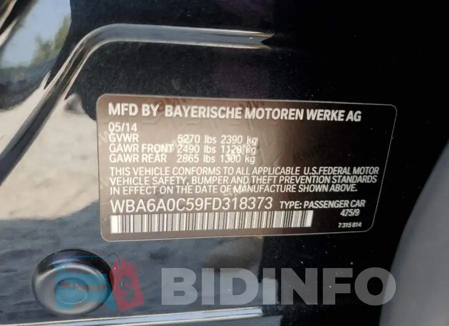 WBA6A0C59FD318373 Photo# 12