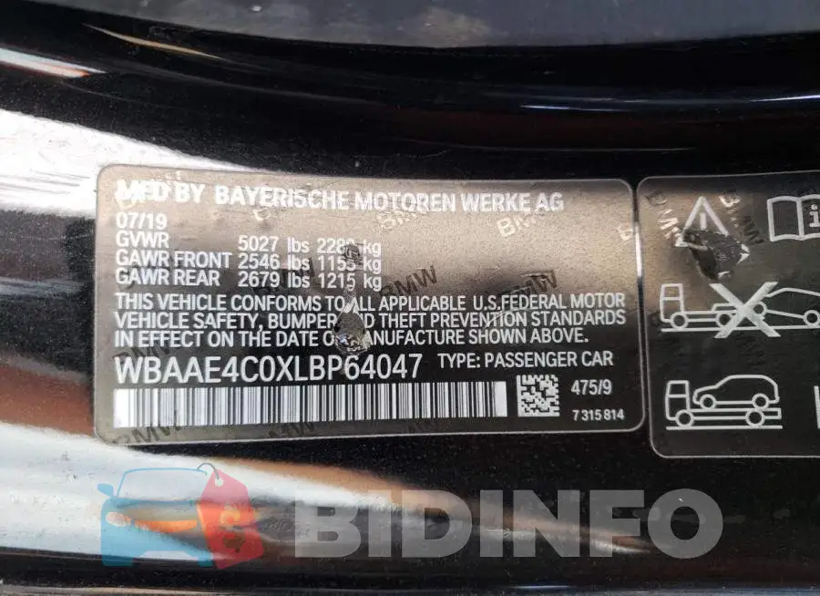 WBAAE4C0XLBP64047 Photo# 12