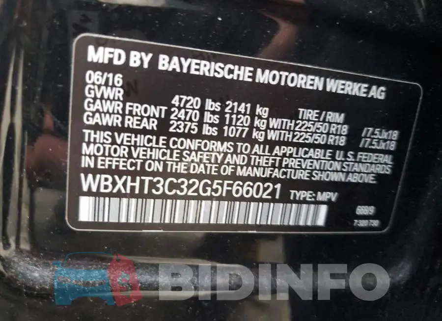 WBXHT3C32G5F66021 Photo# 13