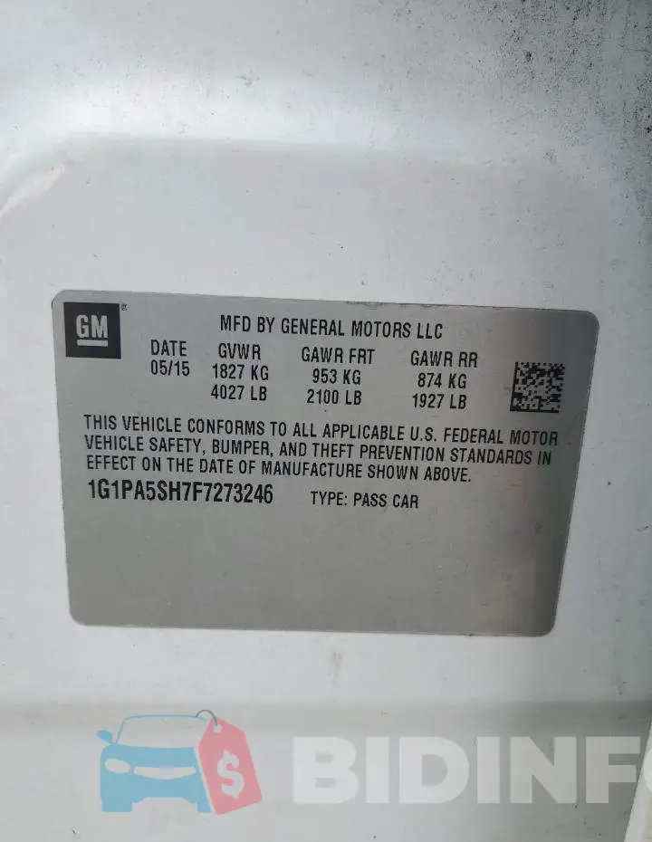 1G1PA5SH7F7273246 Photo# 13