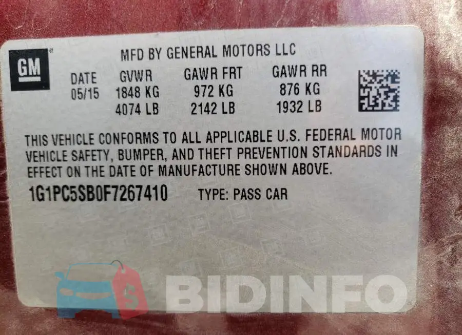 1G1PC5SB0F7267410 Photo# 12
