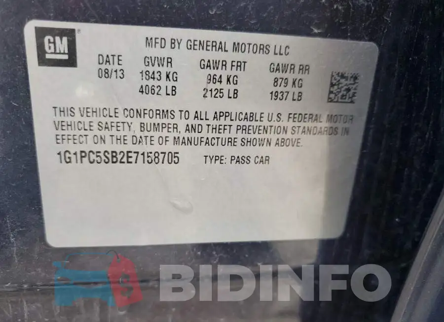 1G1PC5SB2E7158705 Photo# 12