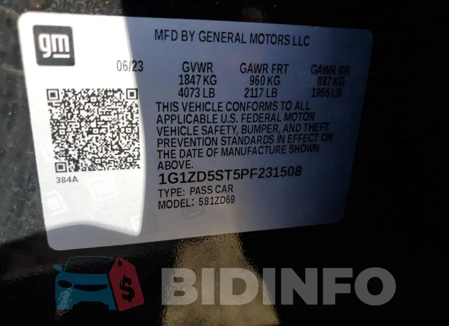 1G1ZD5ST5PF231508 Photo# 12