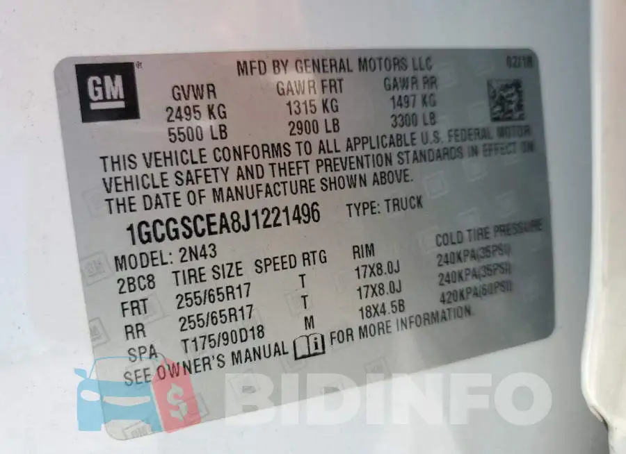 1GCGSCEA8J1221496 Photo# 12