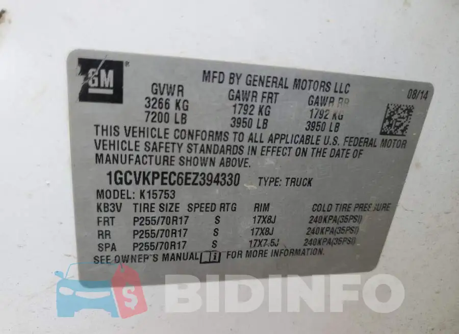 1GCVKPEC6EZ394330 Photo# 12