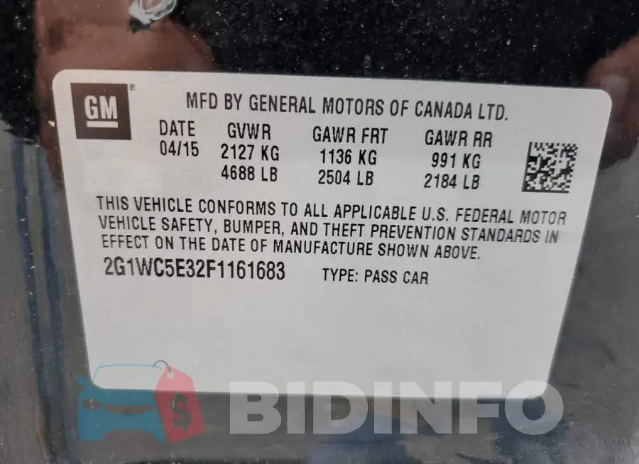 2G1WC5E32F1161683 Photo# 12