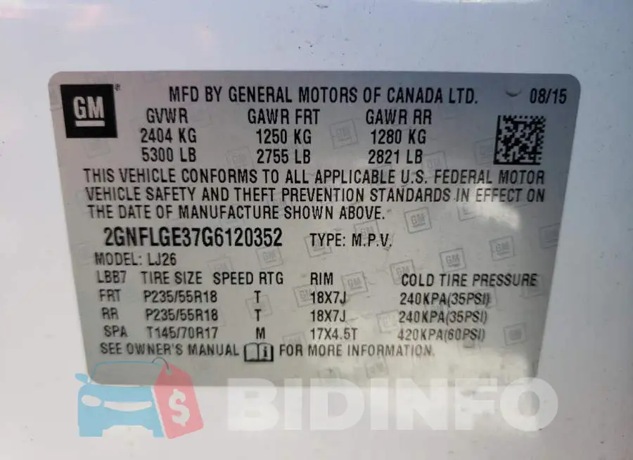 2GNFLGE37G6120352 Photo# 13