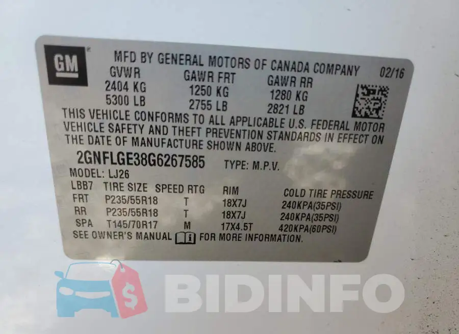 2GNFLGE38G6267585 Photo# 13