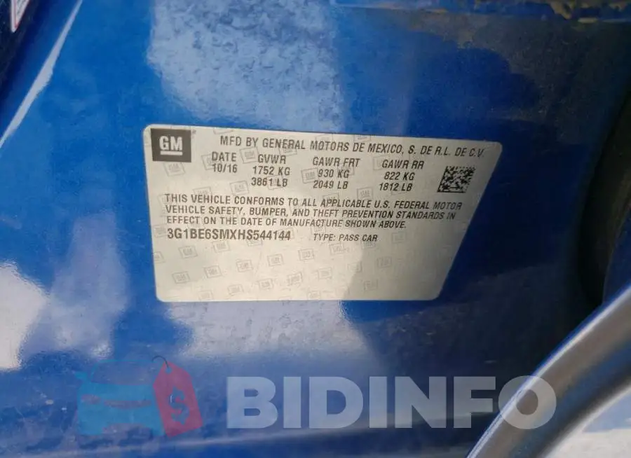 3G1BE6SMXHS544144 Photo# 12