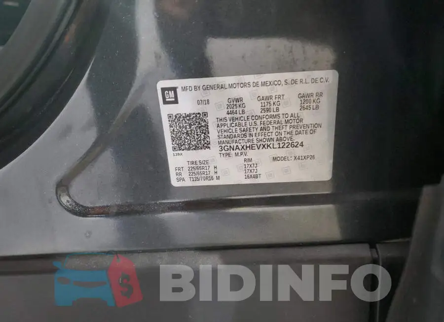 3GNAXHEVXKL122624 Photo# 14
