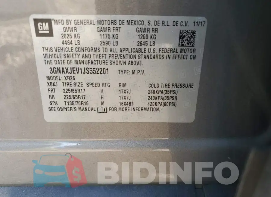 3GNAXJEV1JS552201 Photo# 12