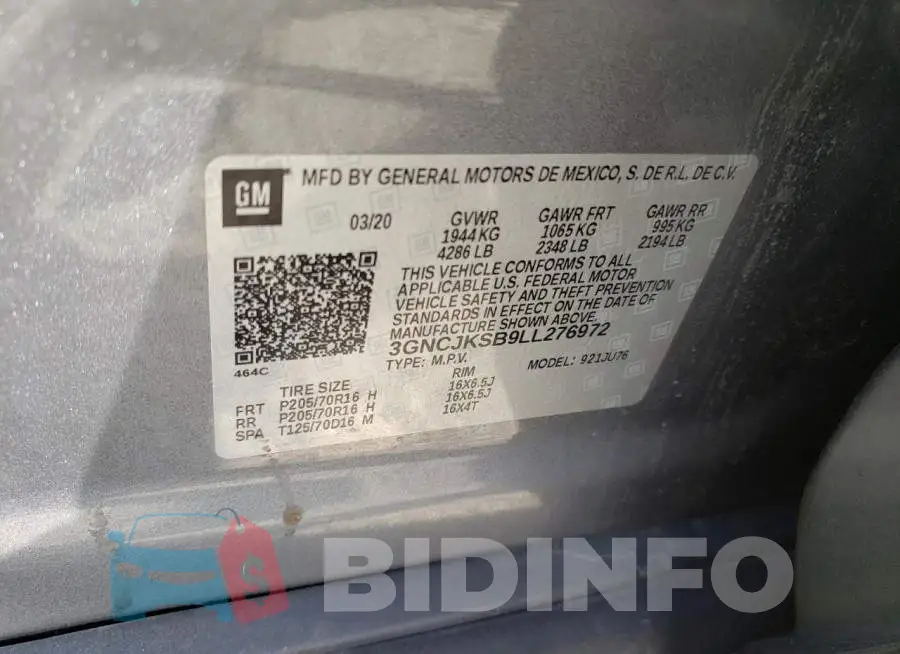 3GNCJKSB9LL276972 Photo# 13