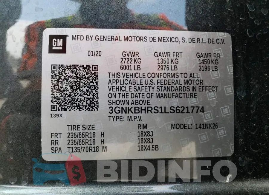 3GNKBHRS1LS621774 Photo# 13