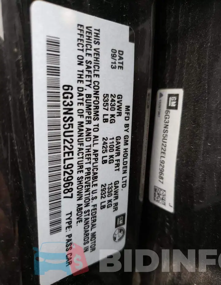 6G3NS5U22EL929687 Photo# 12