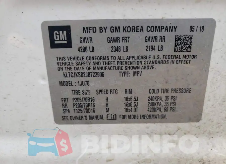 KL7CJKSB2JB723906 Photo# 13