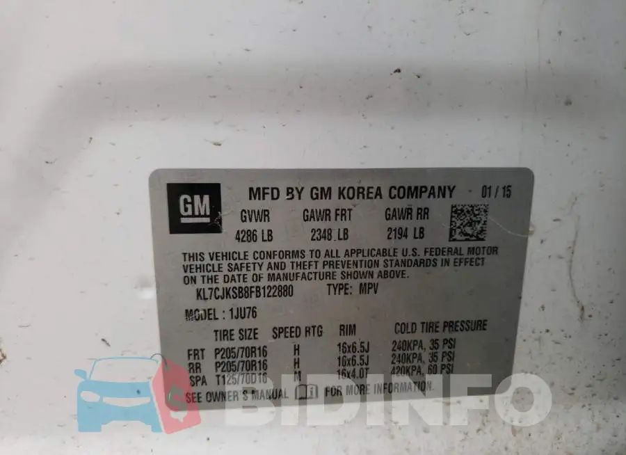 KL7CJKSB8FB122880 Photo# 12