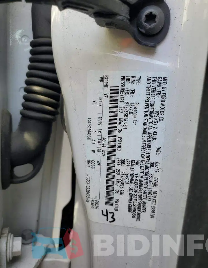 1FADP3F22FL299060 Photo# 12