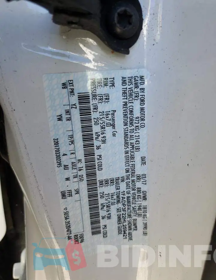 1FADP3F22HL259421 Photo# 12