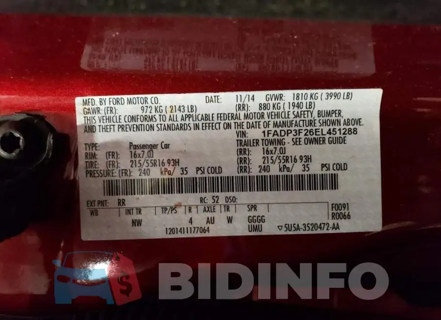 1FADP3F26EL451288 Photo# 12