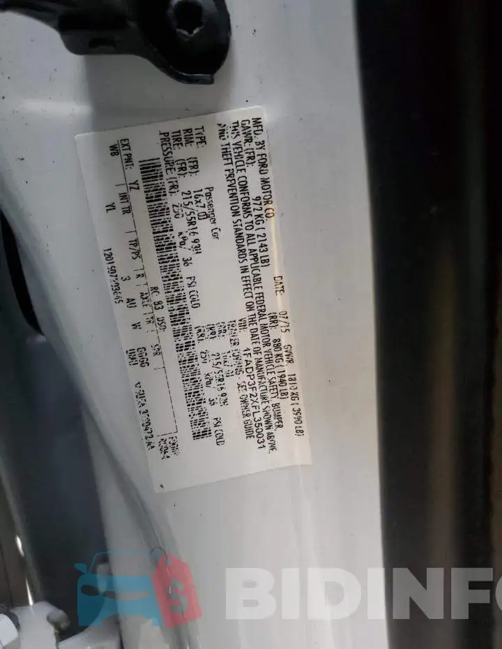 1FADP3F2XFL350031 Photo# 12