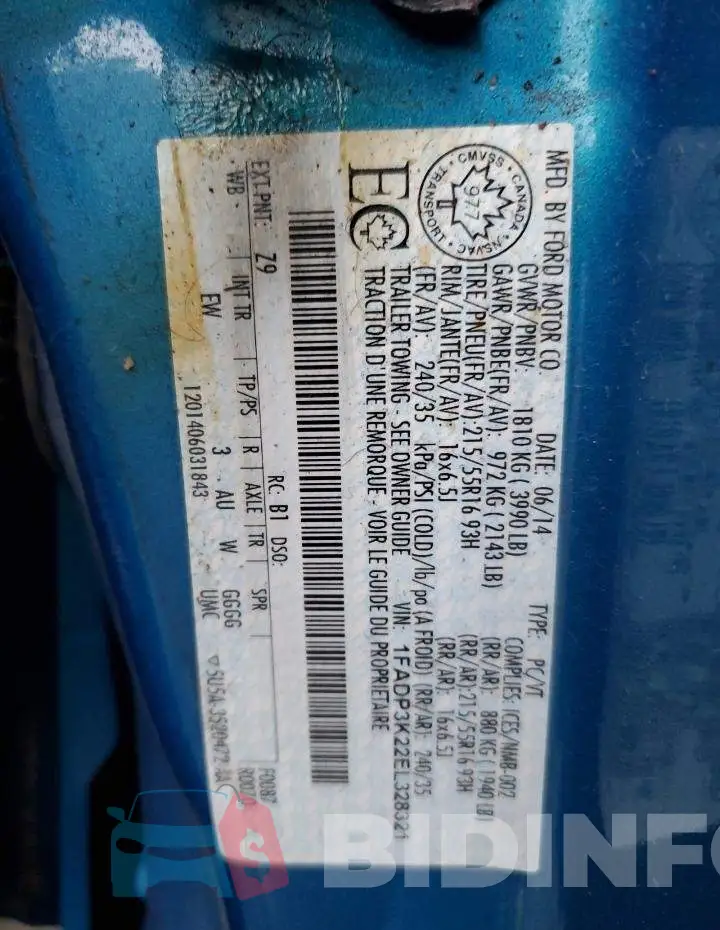 1FADP3K22EL328321 Photo# 13