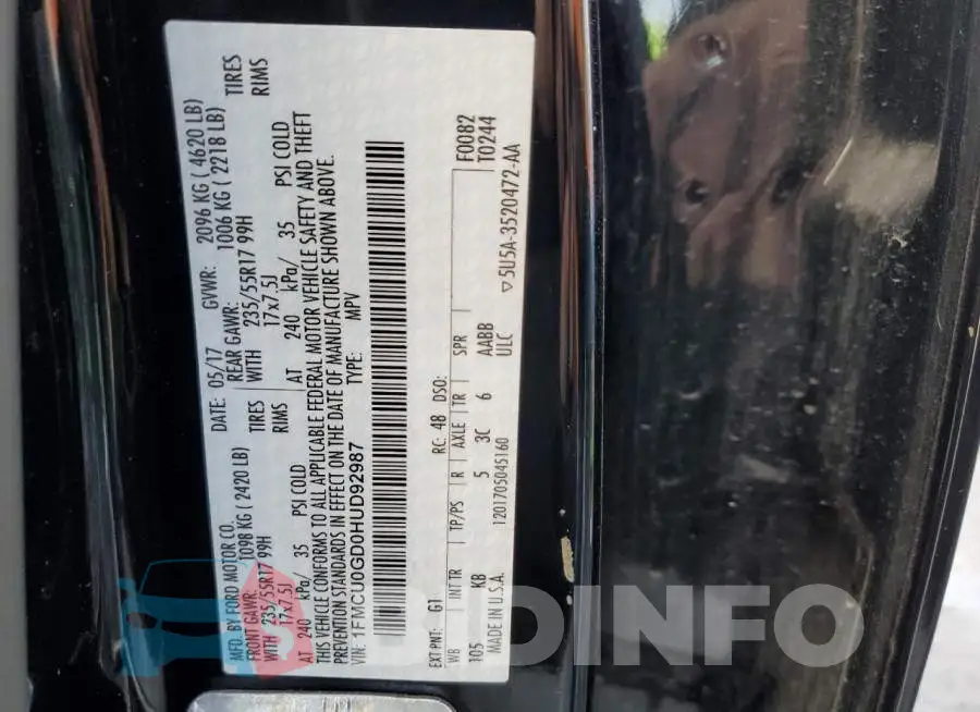 1FMCU0GD0HUD92987 Photo# 13