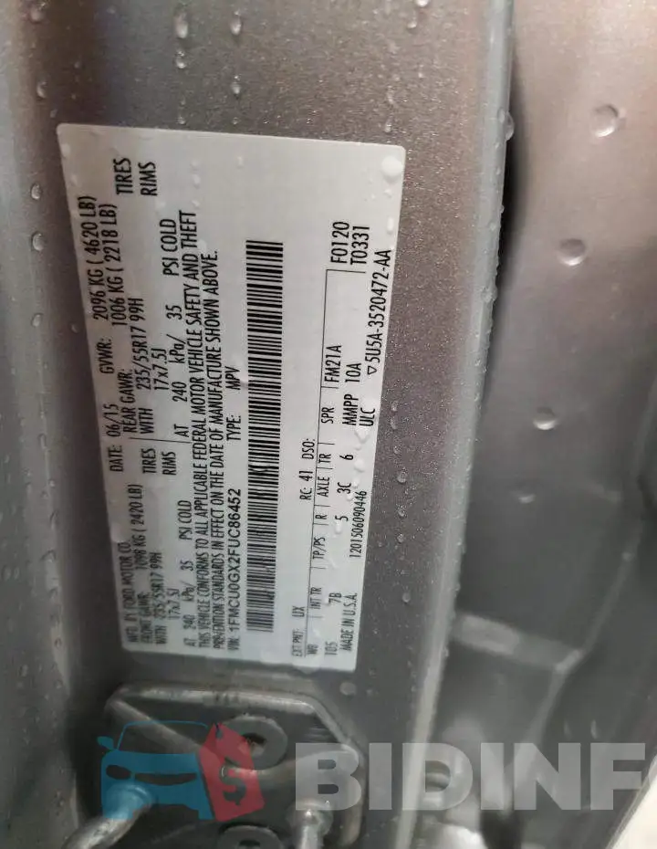 1FMCU0GX2FUC86452 Photo# 12
